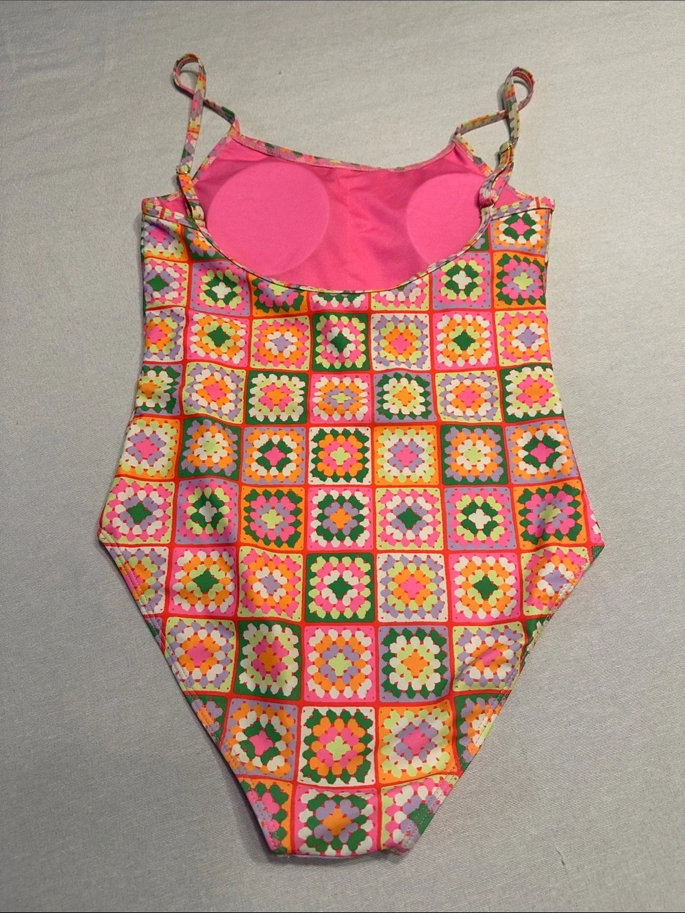 Pink Lily Women One-Piece Swimsuit in Pink, Green, Orange, Yellow